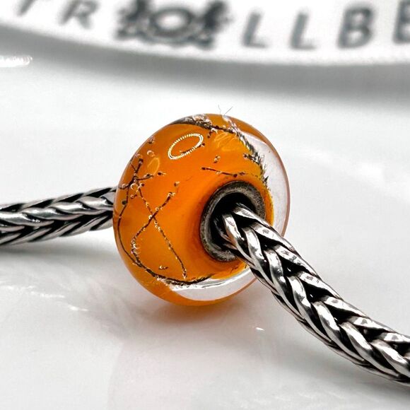 TROLLBEADS Orange Steel LAA 925S NEW Condition | Retired Oldie, Beautiful & Brig - Picture 5 of 8